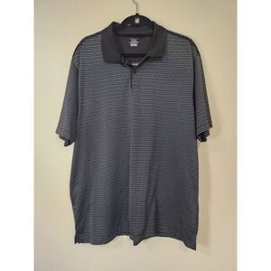 Van Huesen Black and White Striped Polo Mens Size XL‎ Short Sleeve